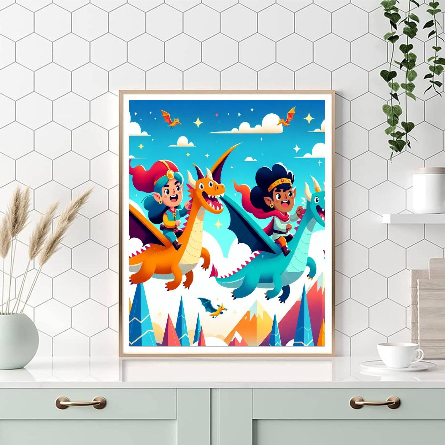 Legendary Dragon Riders Paint By Numbers Art