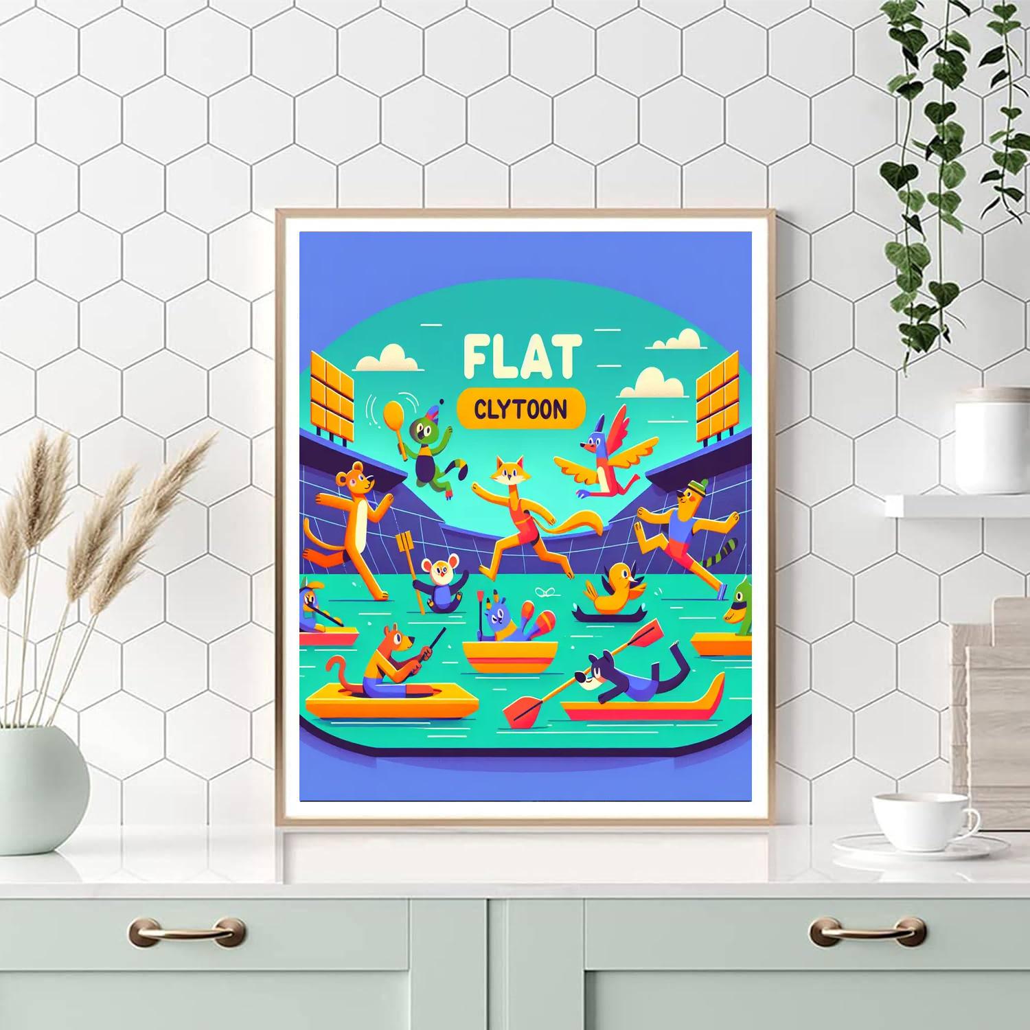 Energetic Animal Olympics Number Painting