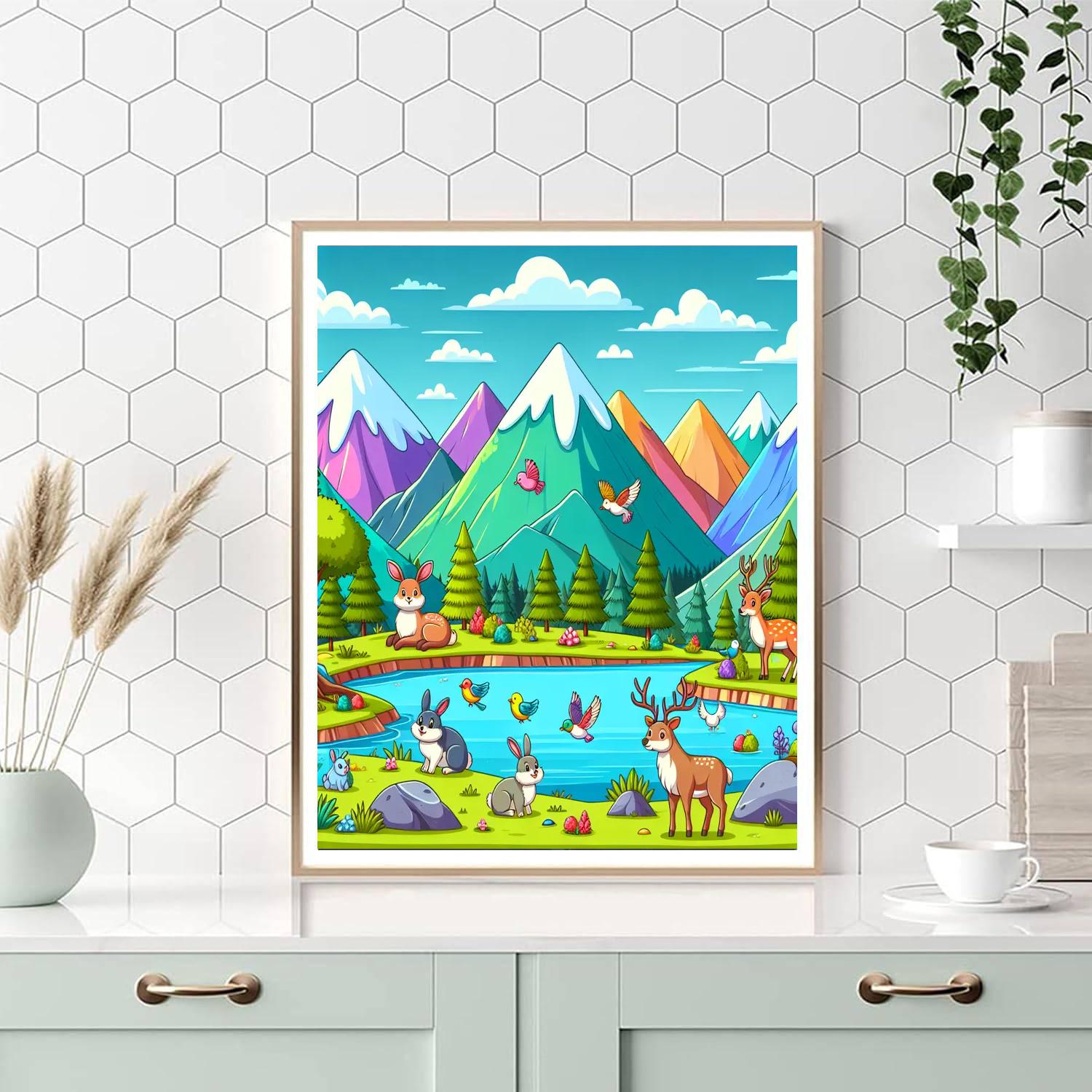 Magical Mountain Exploration Paint By Numbers Art