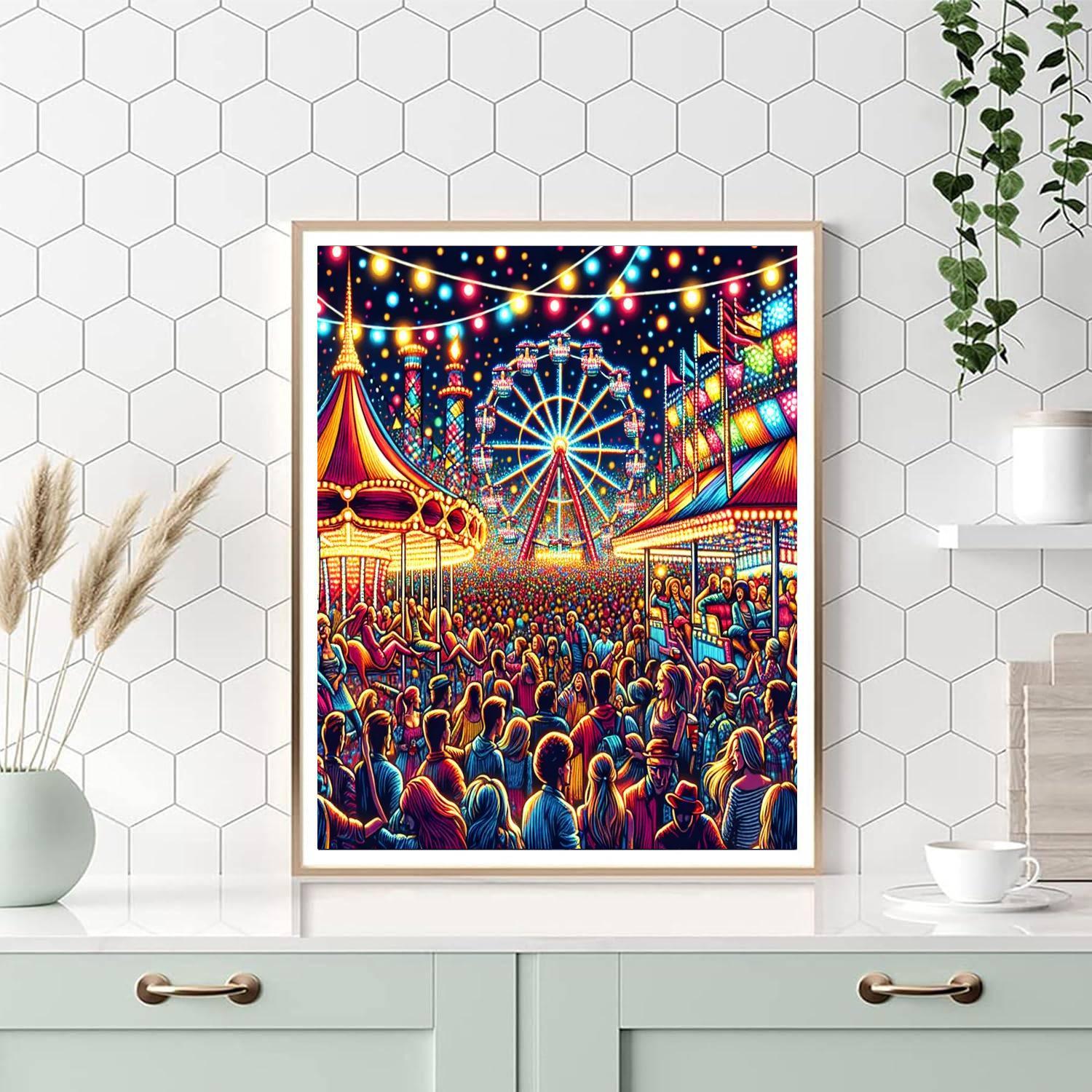 Merry Carnival Lights Painting By Numbers Kit