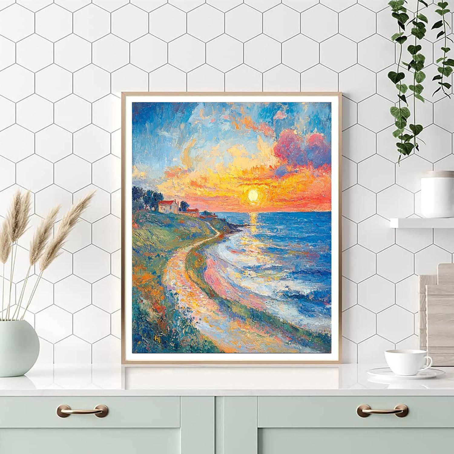 Pierre Bonnard Inspired Vivid Coastal Panorama  Paint By Numbers