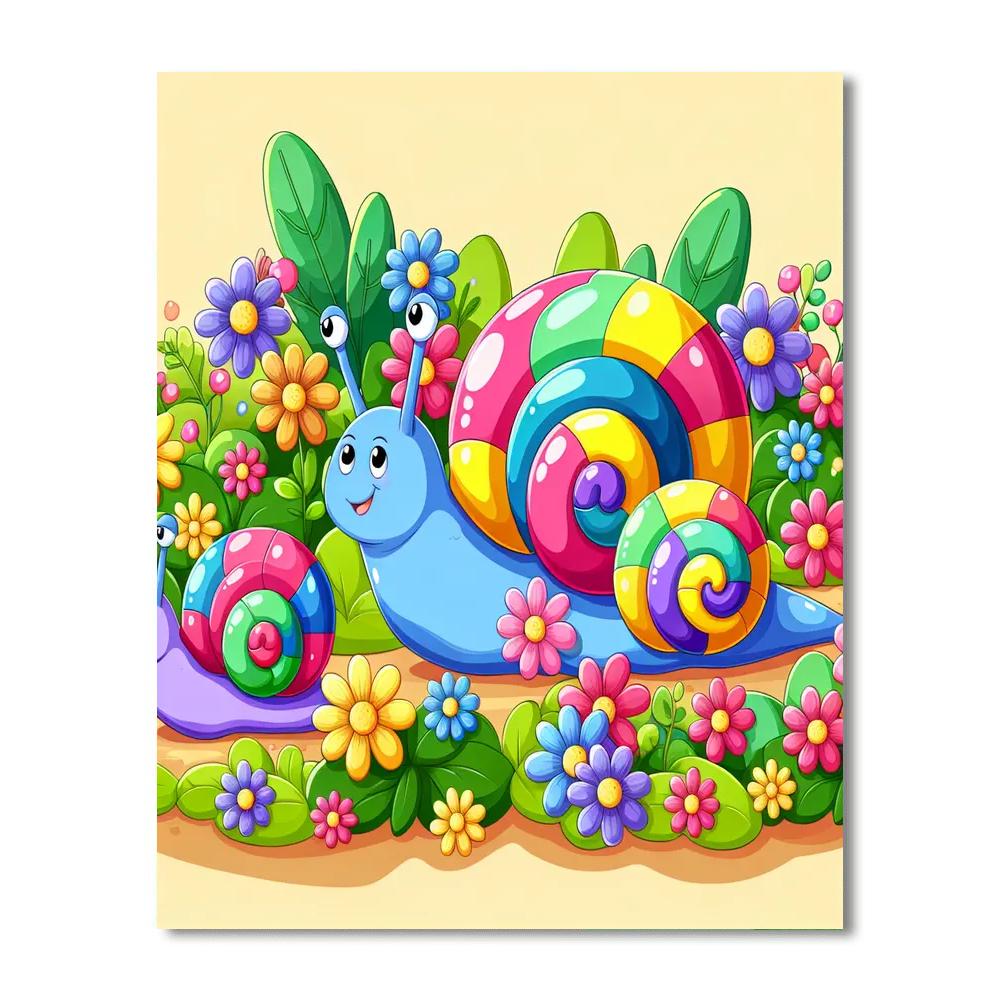 Silly Snail Parade Paint By Numbers Art