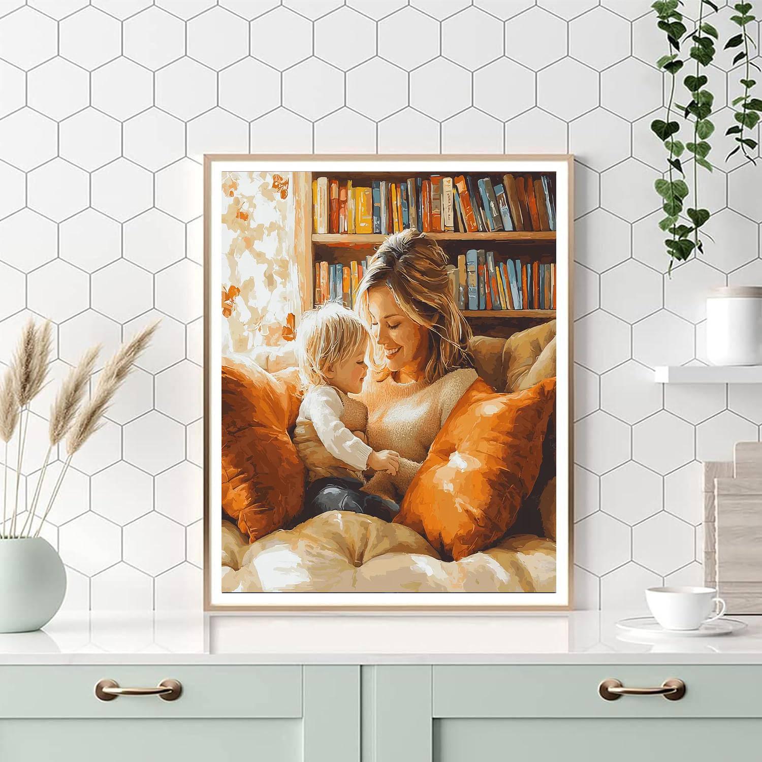 Mommy And Me In A Cozy Nook Paint By Number