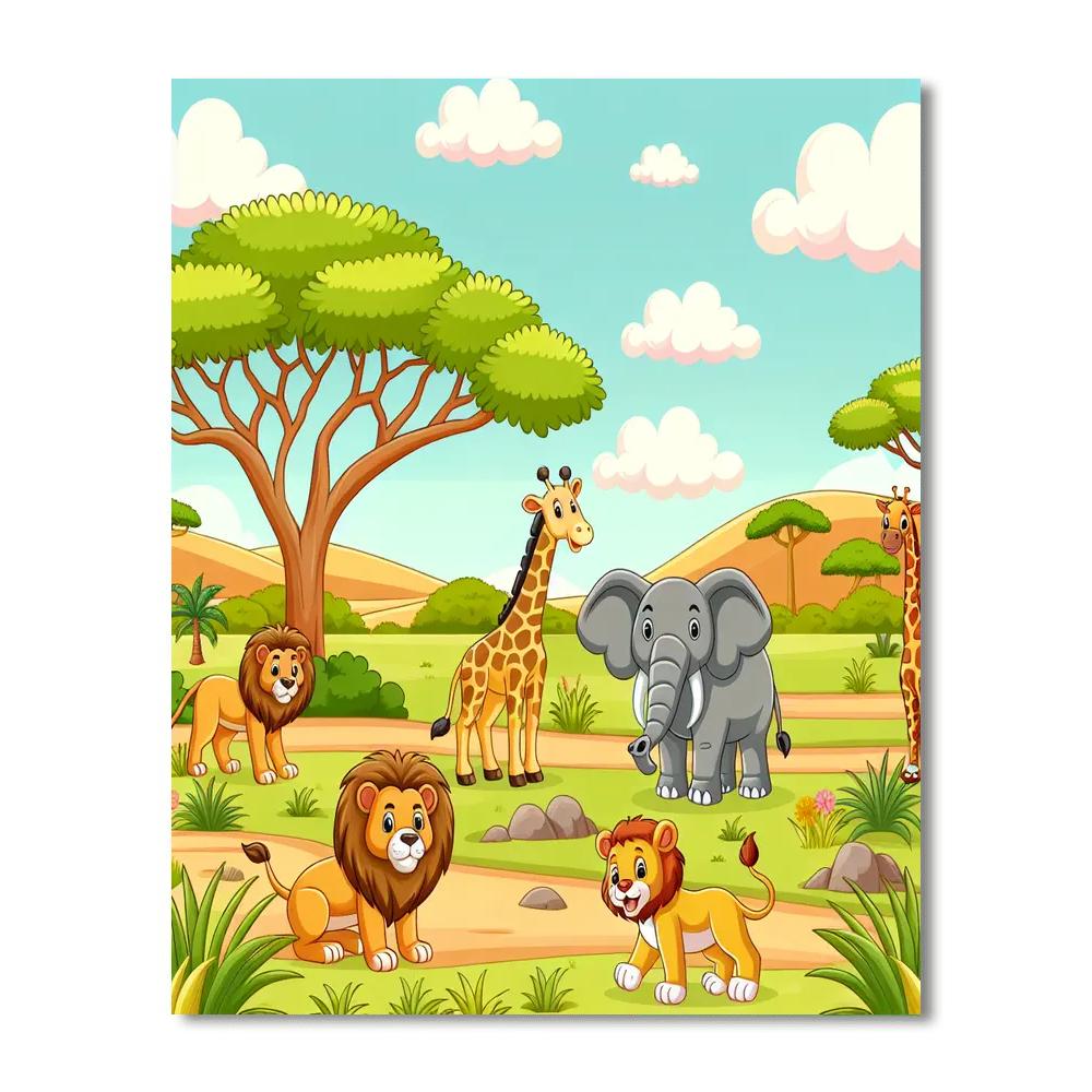 Safari In Savannah Painting Number Kit