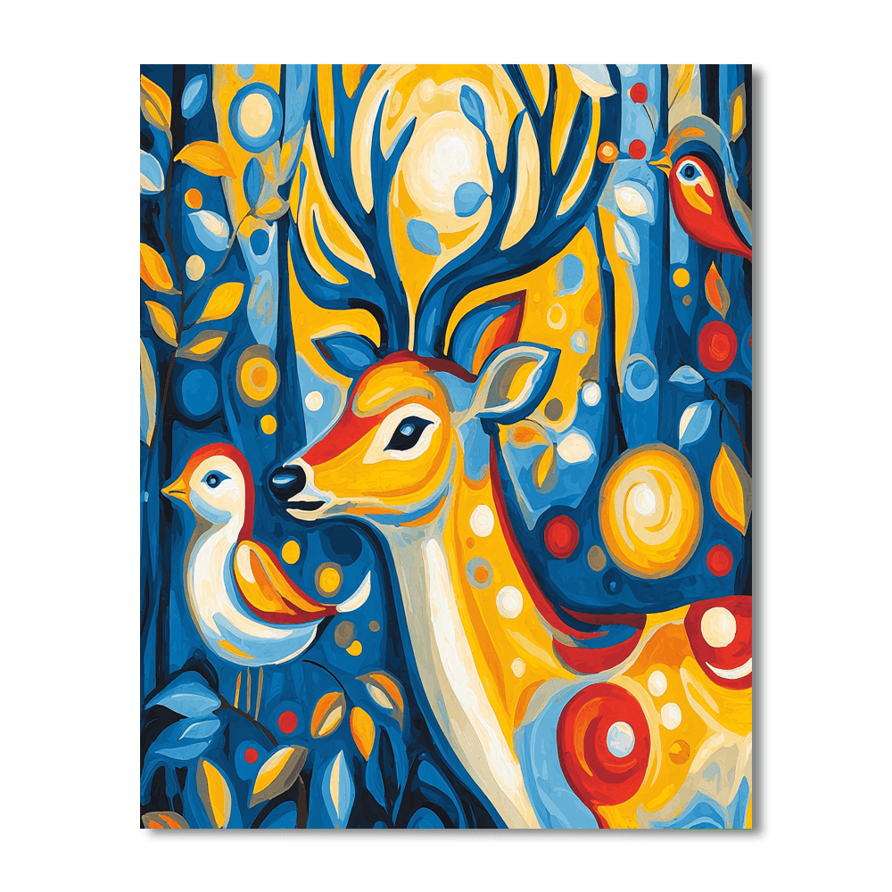 Franz Marc Inspired Wild Animal Encounter  Paint By Numbers Art