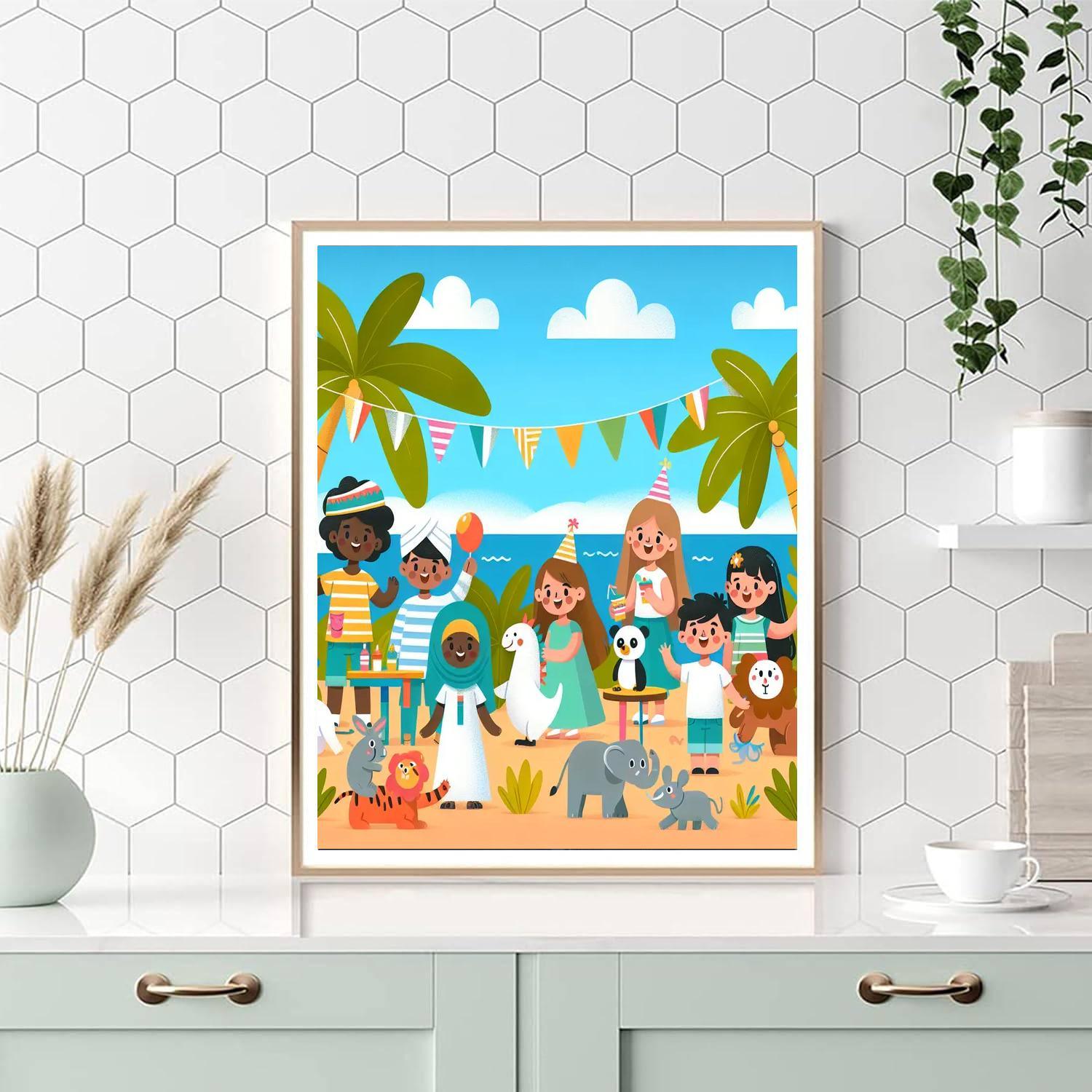 Tropical Paradise Party Paint By Numbers Art