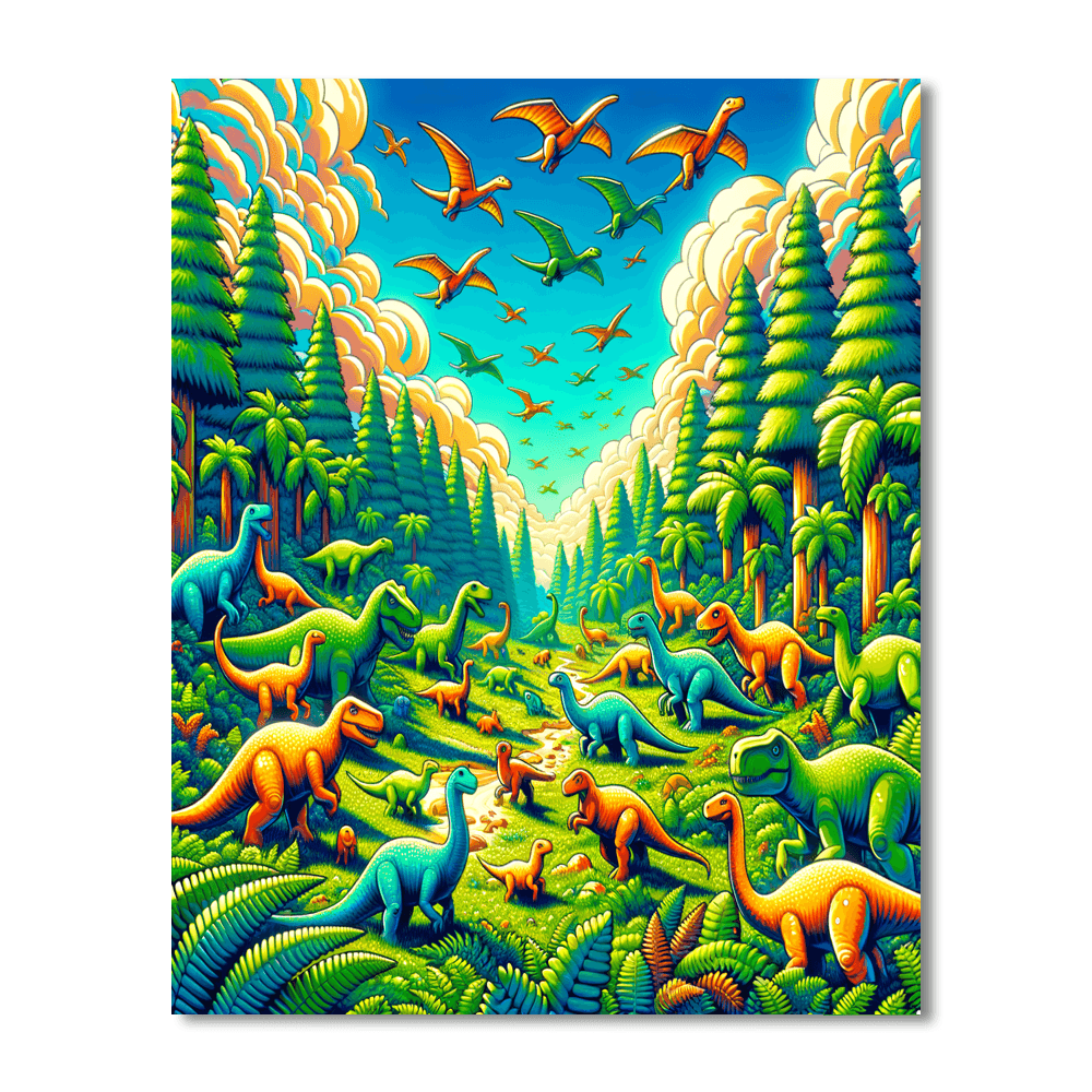 Adventurous Dino World Paint By Number