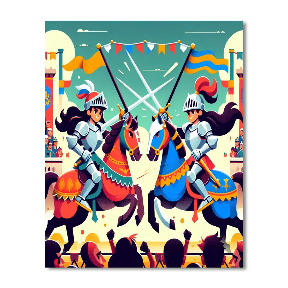 Knights' Jousting Tournament Painting By Numbers Kit
