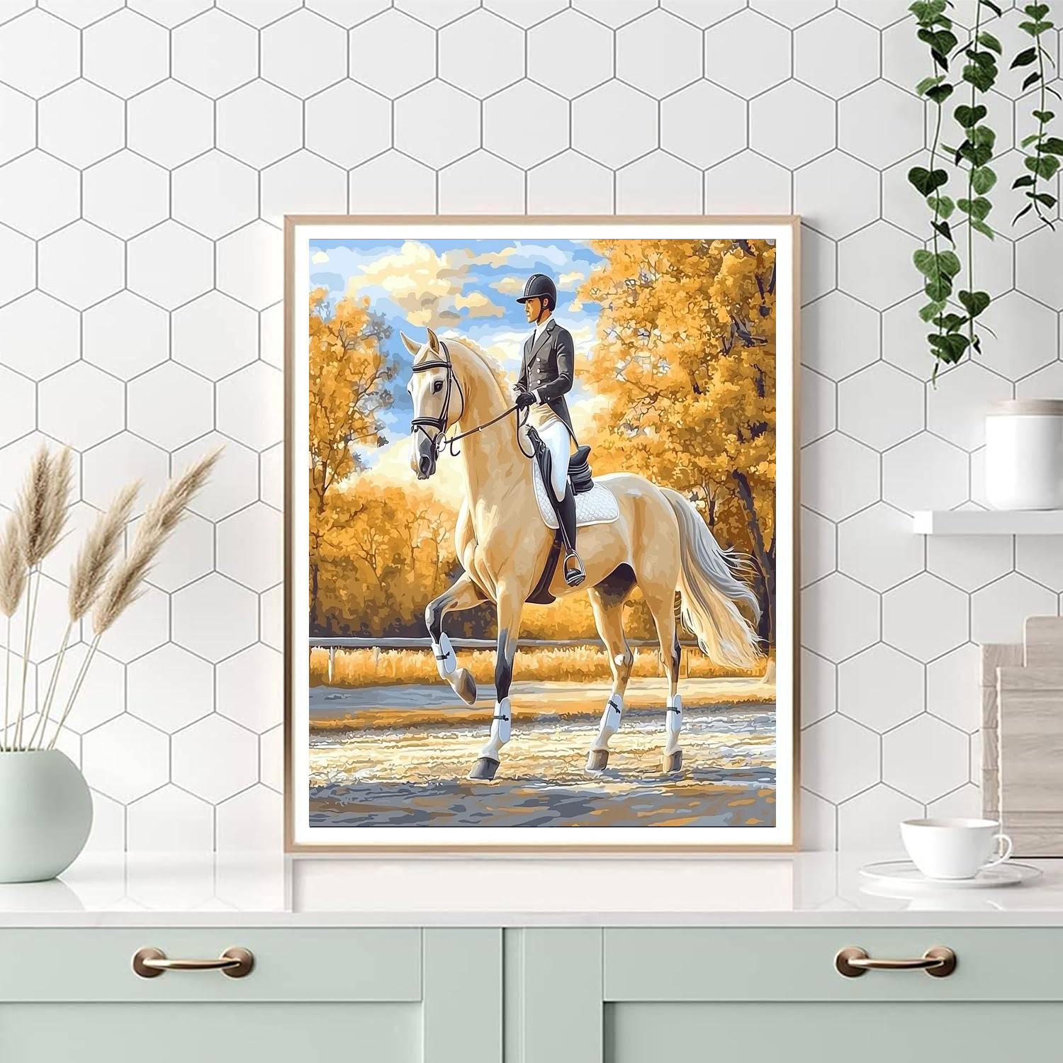 Stubbs Inspired Regal Equestrian Portrait  Paint By Numbers