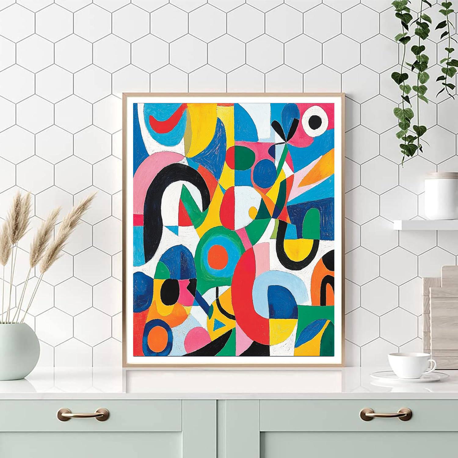 Joan Miró Inspired Abstract Serendipity  Number Painting