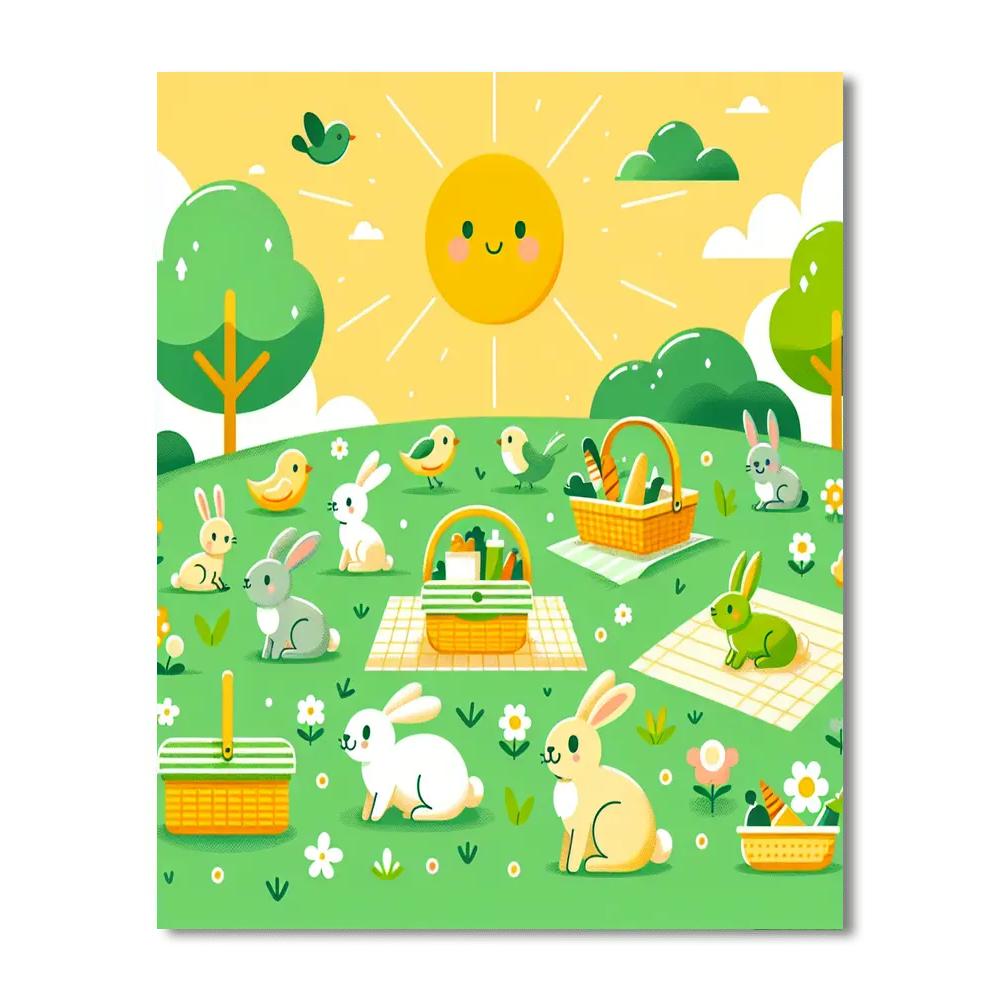 Cheerful Countryside Picnic Paint By Color