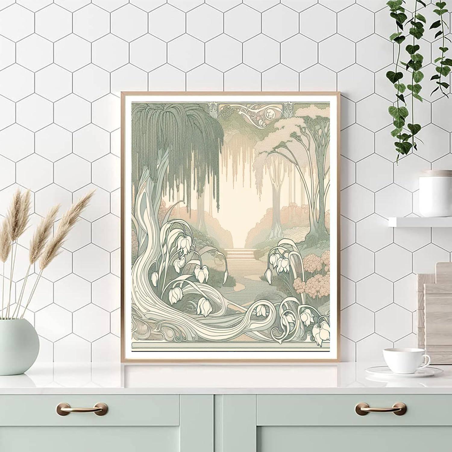 Art Nouveau Garden Painting Number Kit