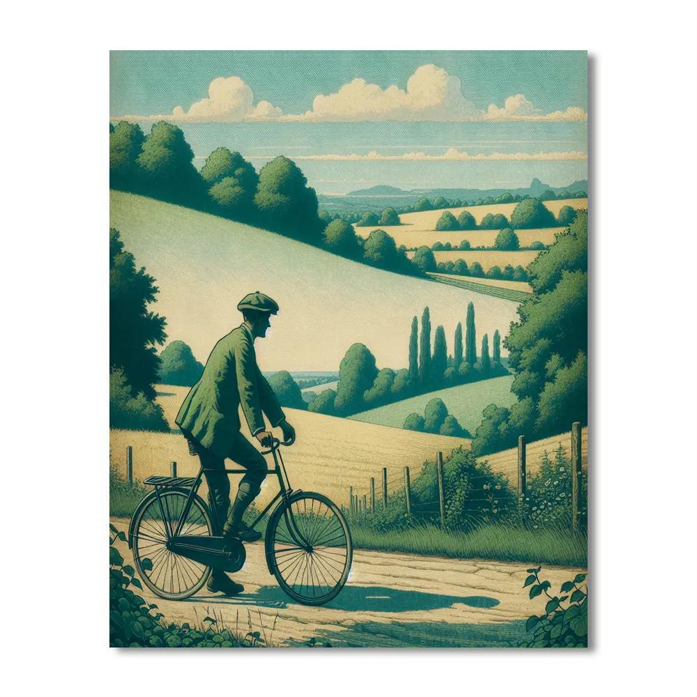 Vintage European Bicycle Tour Paint By Numbers Kits