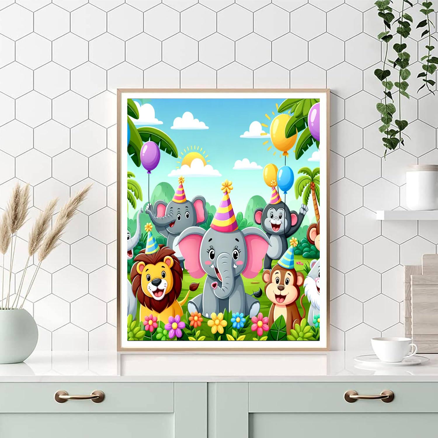 Silly Safari Celebration Painting Number Kit