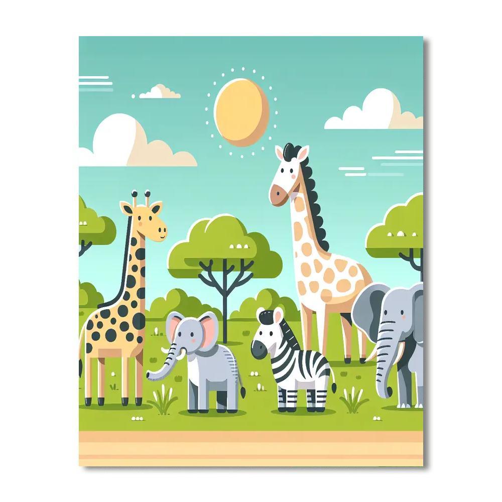Savanna Safari Scenes Paint By Numbers