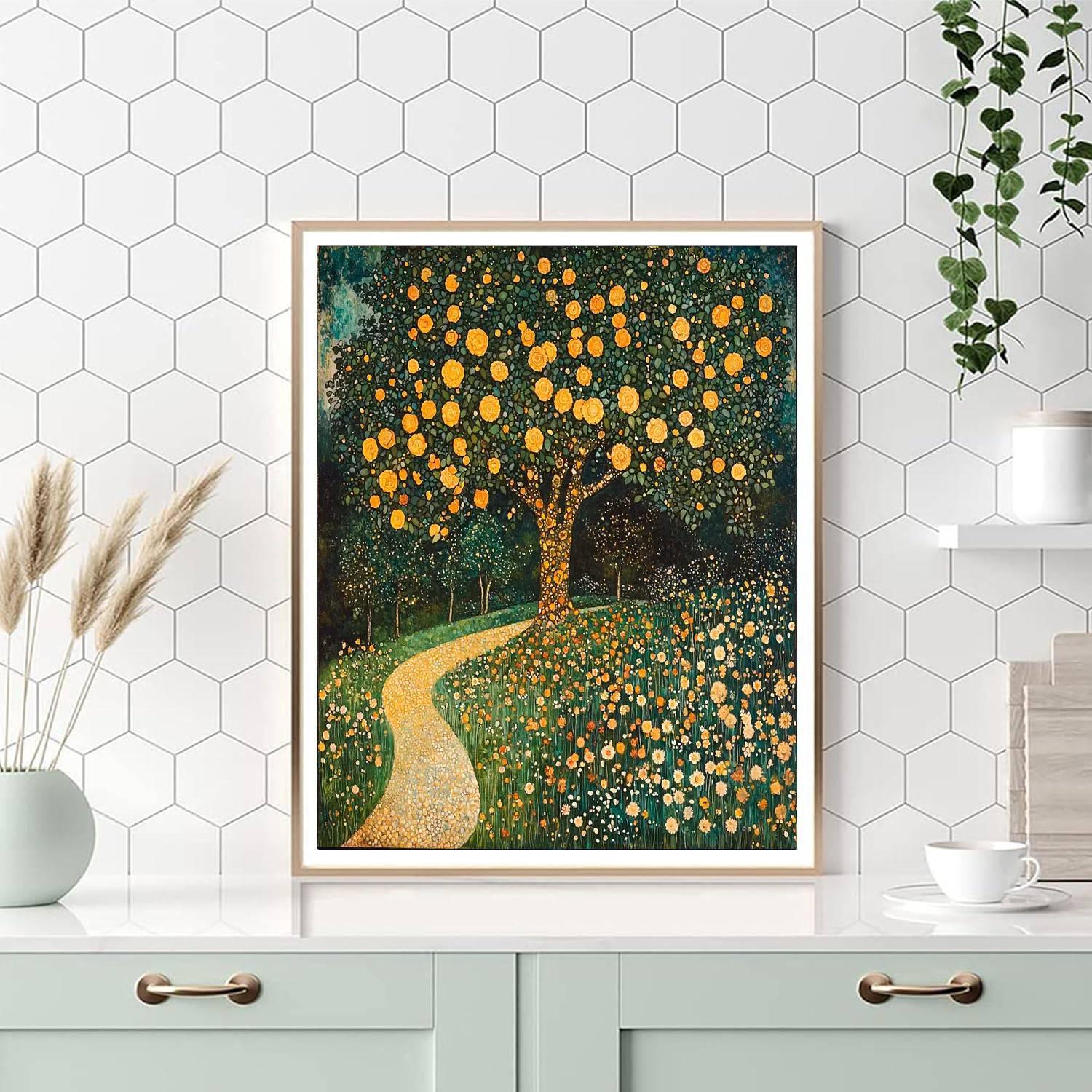 Gustav Klimt Inspired Mystical Garden Retreat  Paint By Numbers Kits
