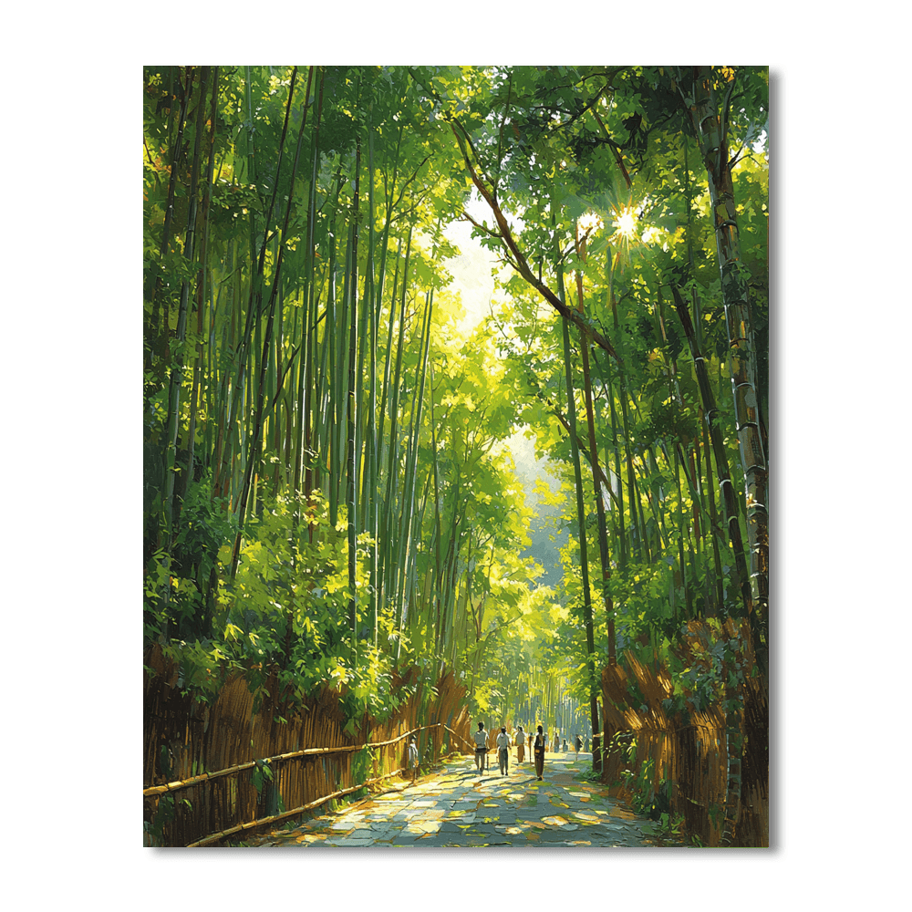 Bamboo Groves Of Arashiyama - Kyoto Painting Number Kit