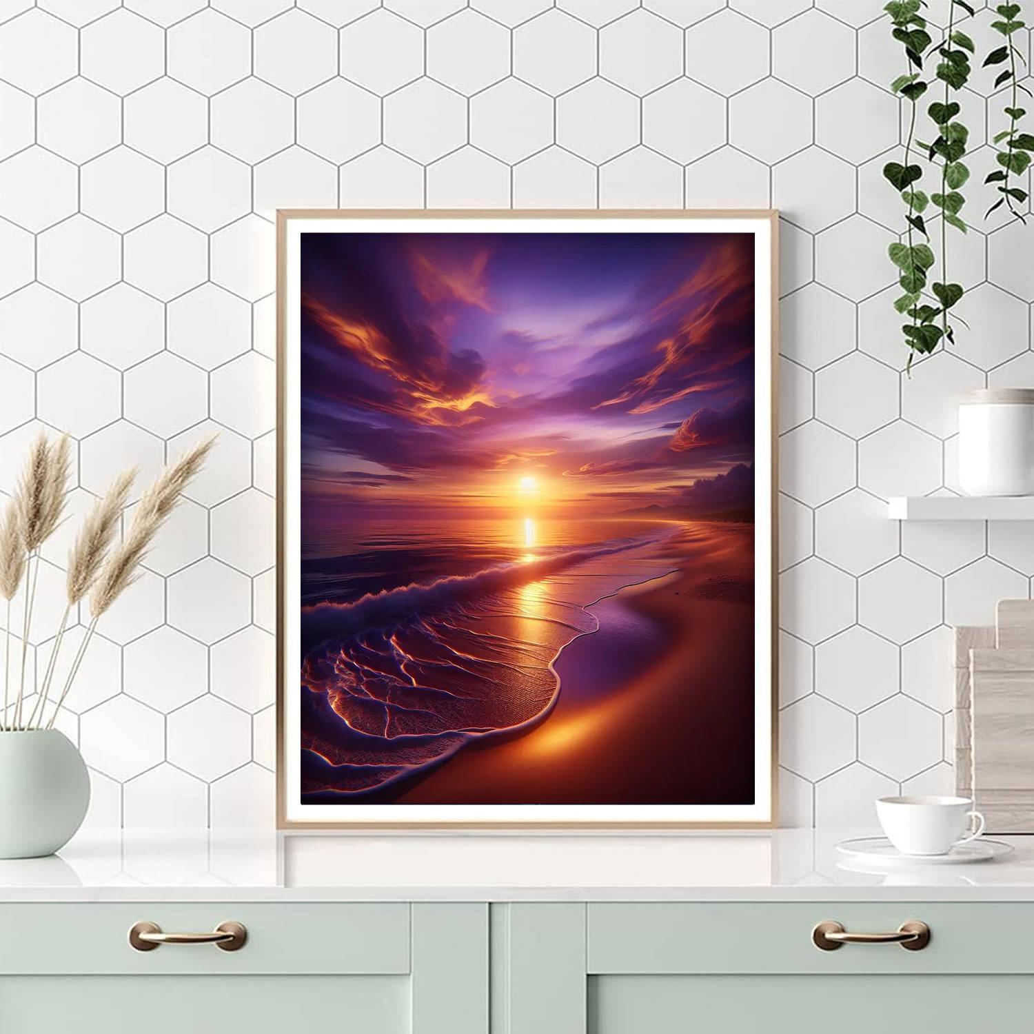 Soothing Beach Sunset Painting Number Kit