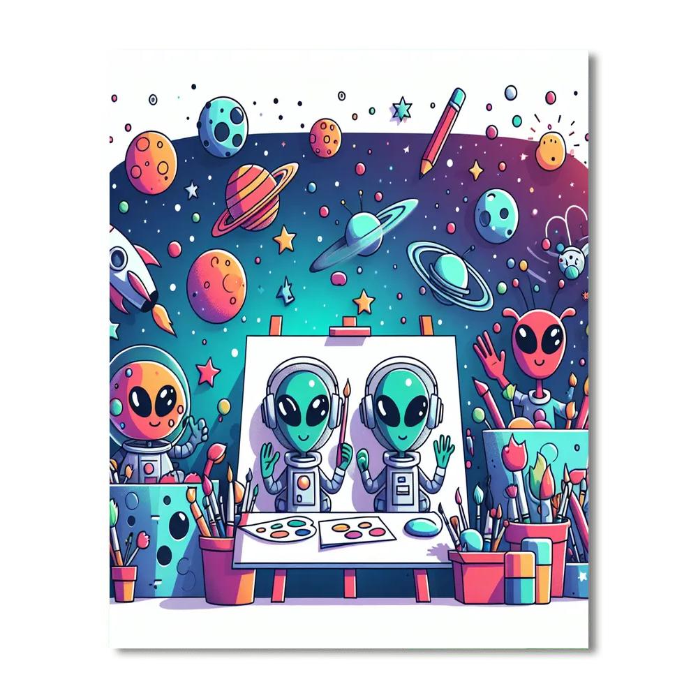 Artistic Aliens Painting By Numbers Kit