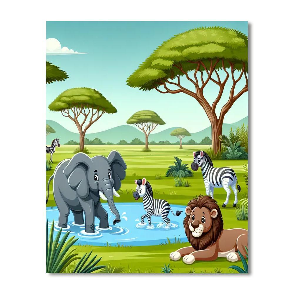 Creative Animal Safari Painting By Numbers Kit
