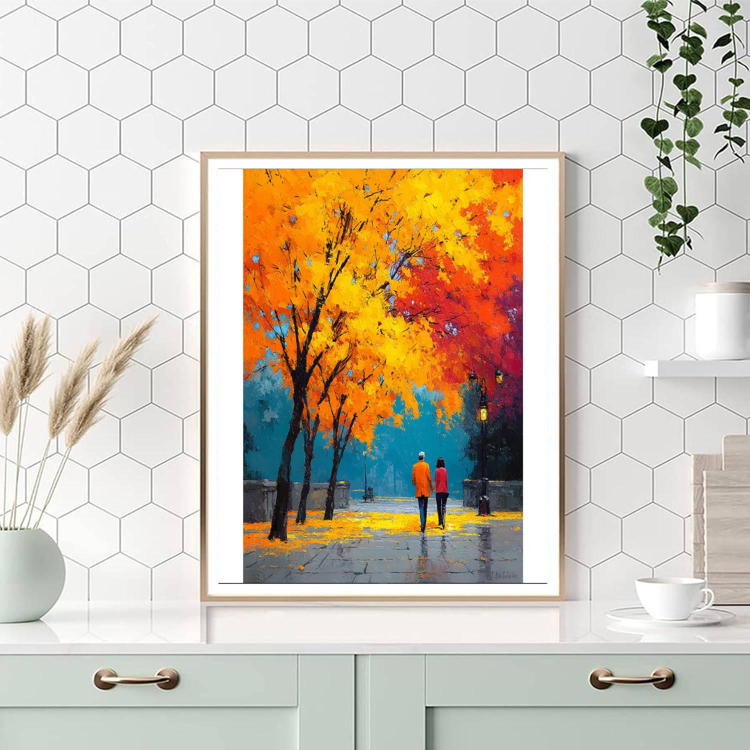 A Stroll Through Autumn Leaves Numbered Painting Kits