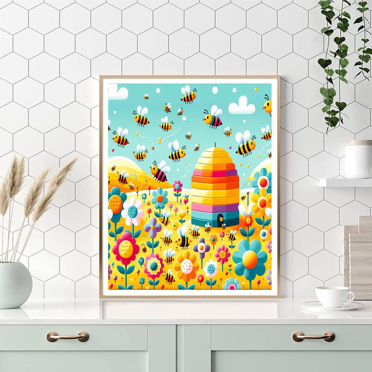 Busy Bee Hive Painting Number Kit