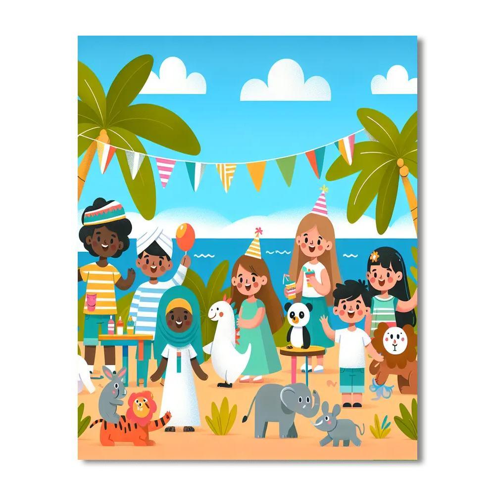 Tropical Paradise Party Paint By Numbers Art