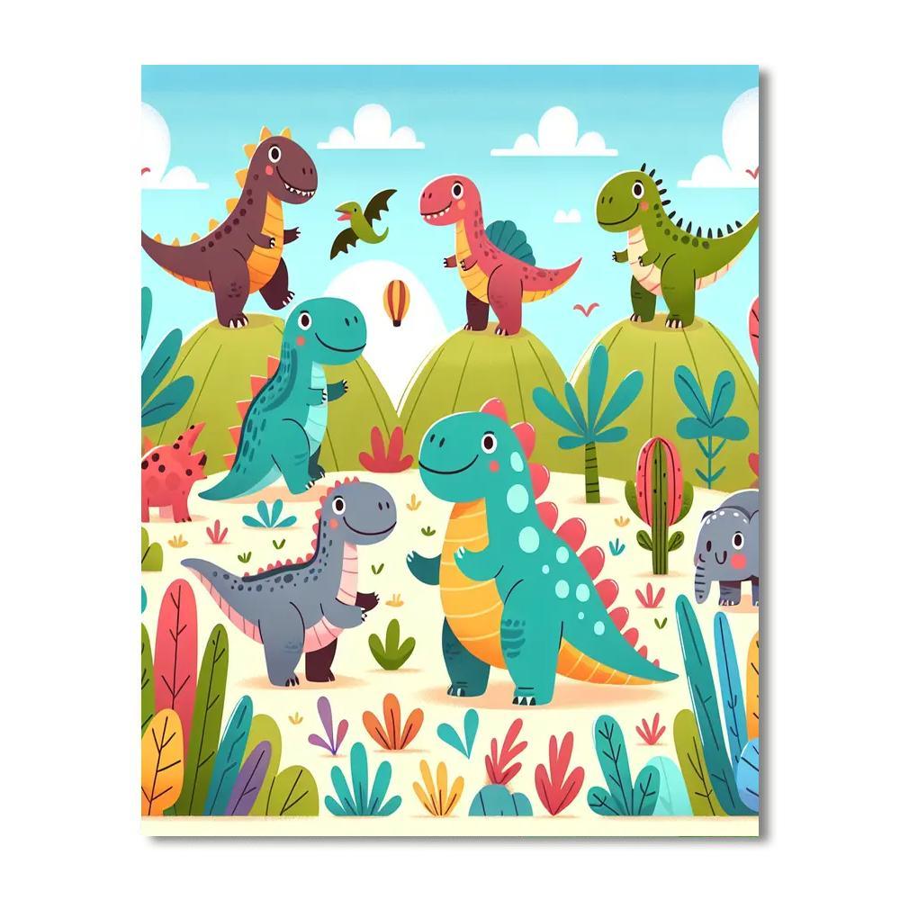 Adventure With Dinosaur Friends Paint By Number