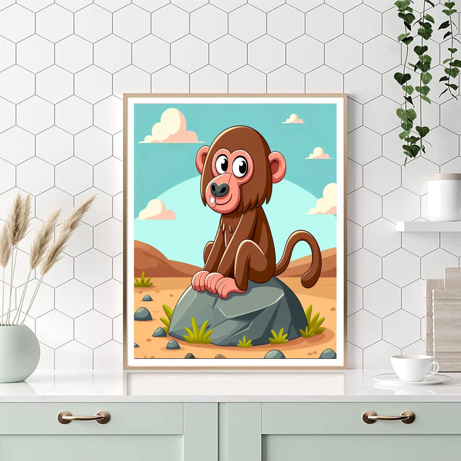 Bubbly Baboon Paint By Numbers Art
