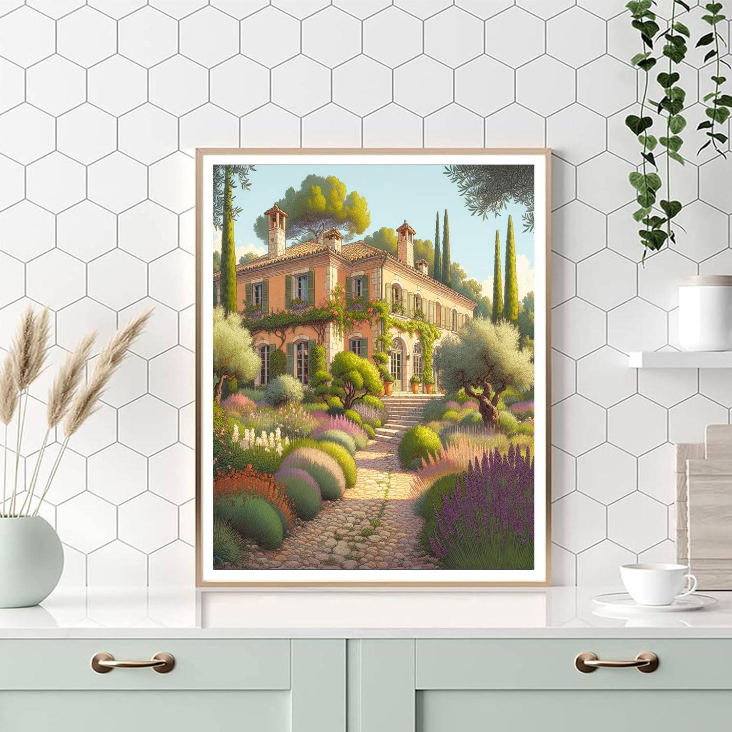 Mediterranean Villa Oasis Numbered Painting Kits