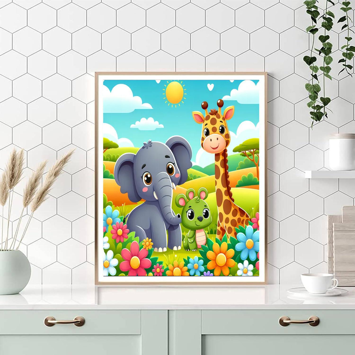 Sunny Safari Friends Painting Number Kit