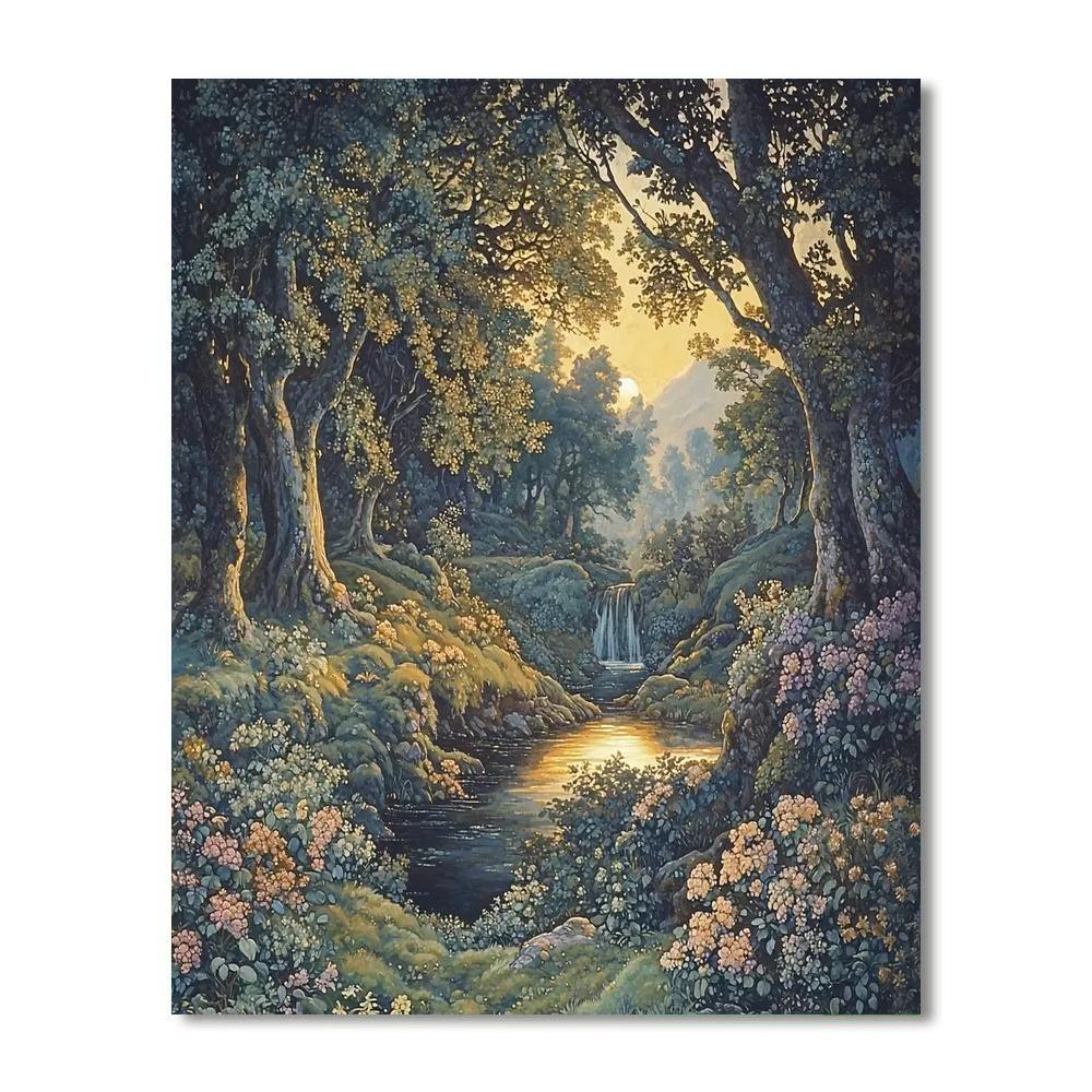 Edward Burne-Jones Inspired Ethereal Twilight Woods  Paint By Numbers