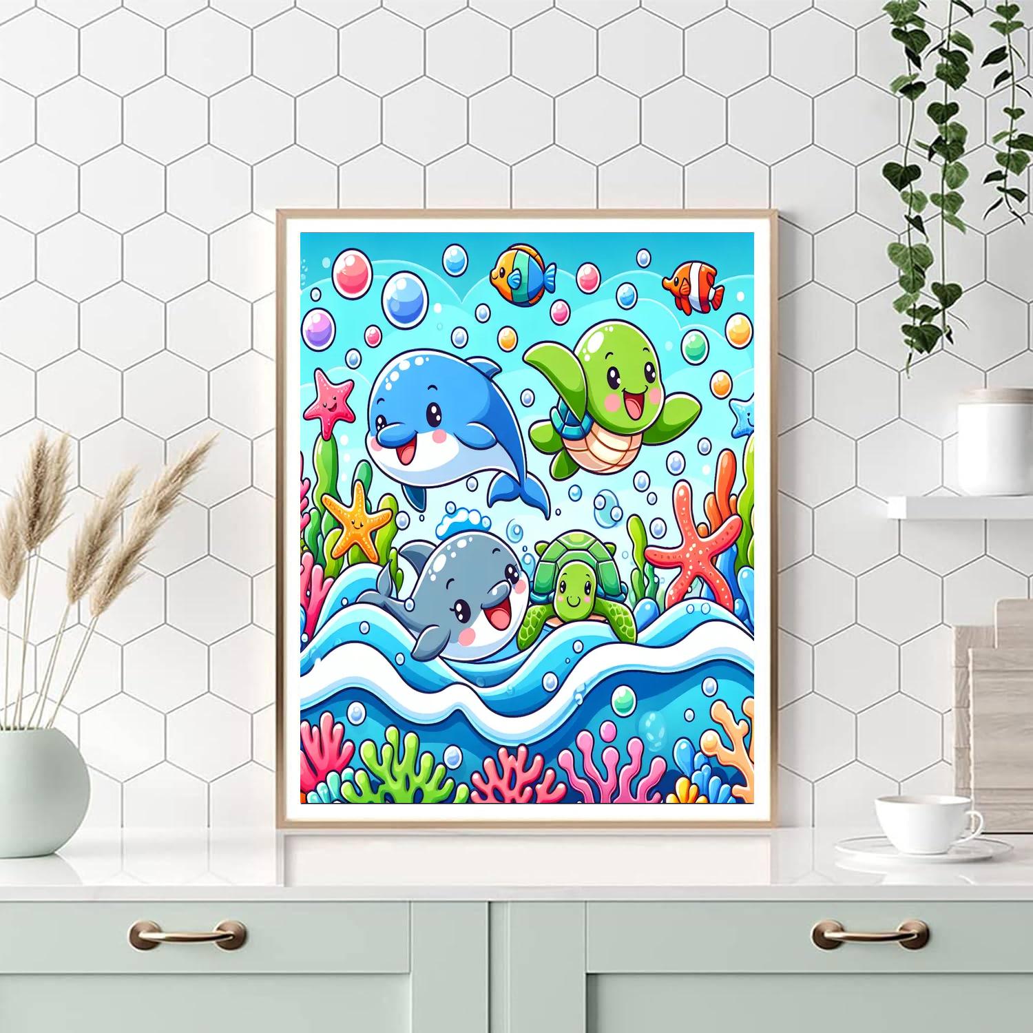 Silly Sea Splash Painting Number Kit