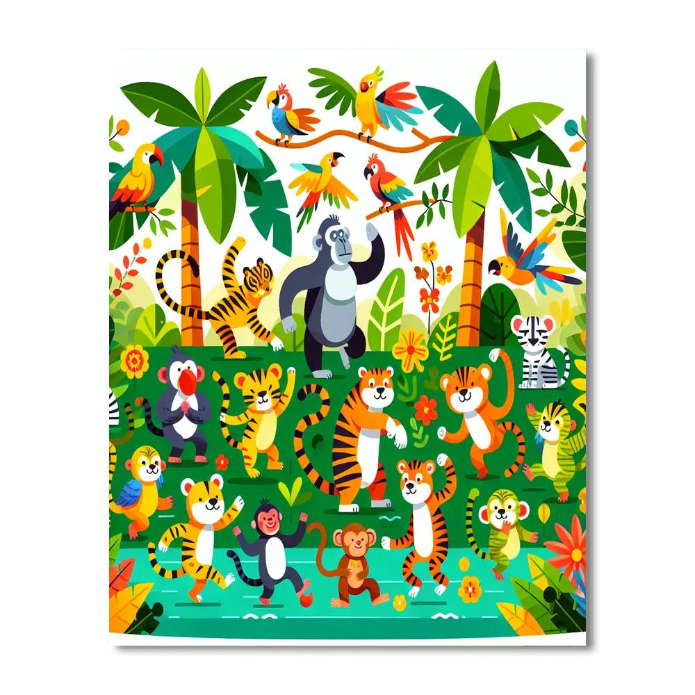 Joyful Jungle Jubilee Painting By Numbers Kit