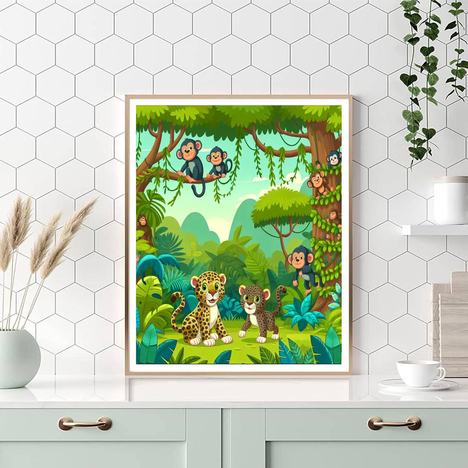 Jungle Journey With Jaguars Number Painting