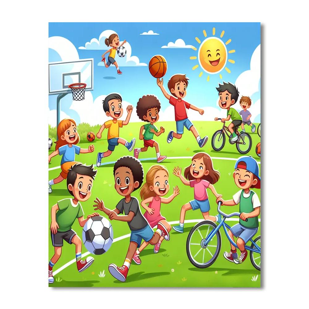 Outdoor Sports Extravaganza Number Painting