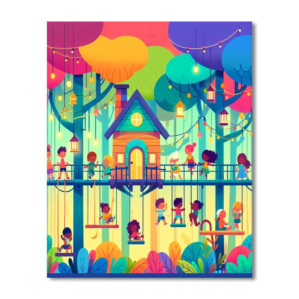 Enchanted Treehouse Escape Paint By Numbers
