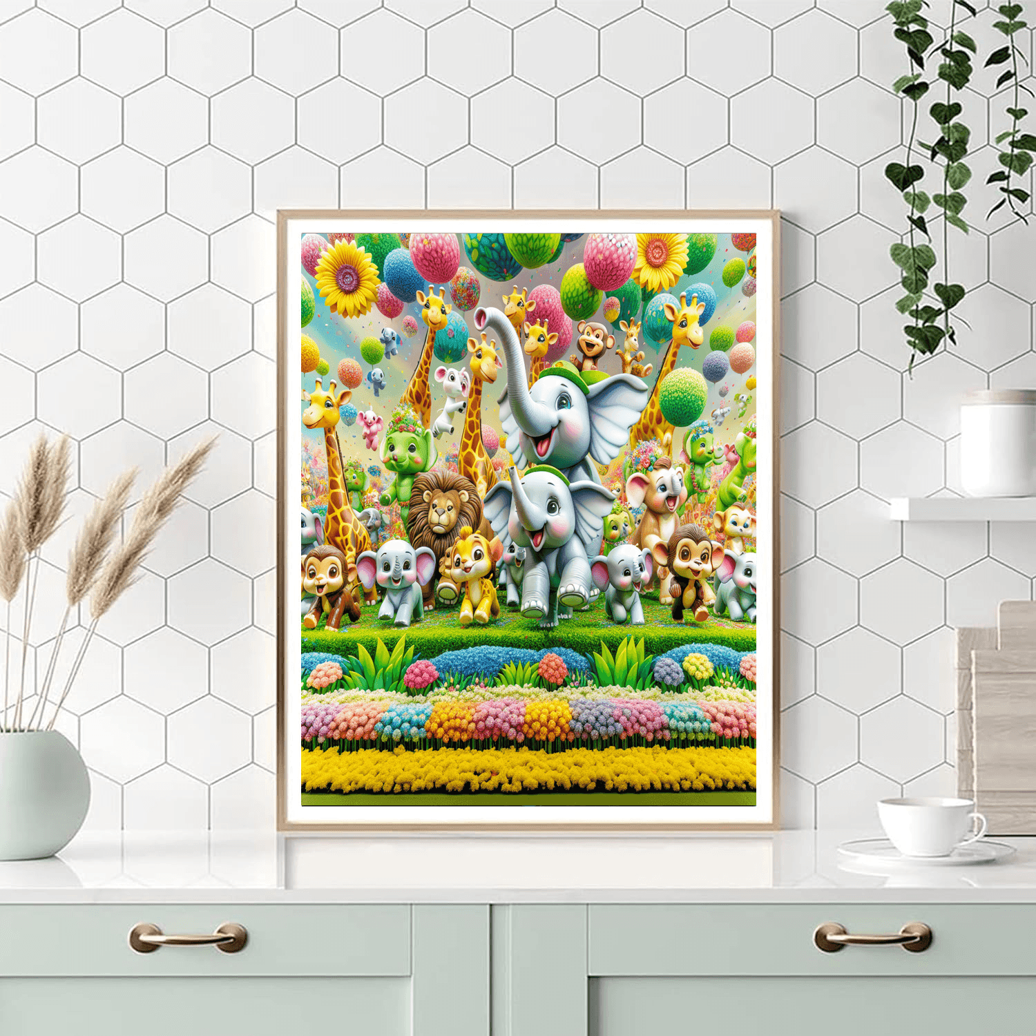 Cheerful Animal Parade Paint By Numbers