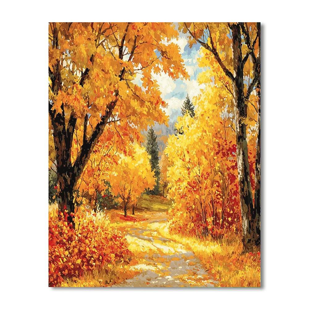 Paul Cézanne Inspired Golden Orchard Reverie  Paint By Numbers Kits