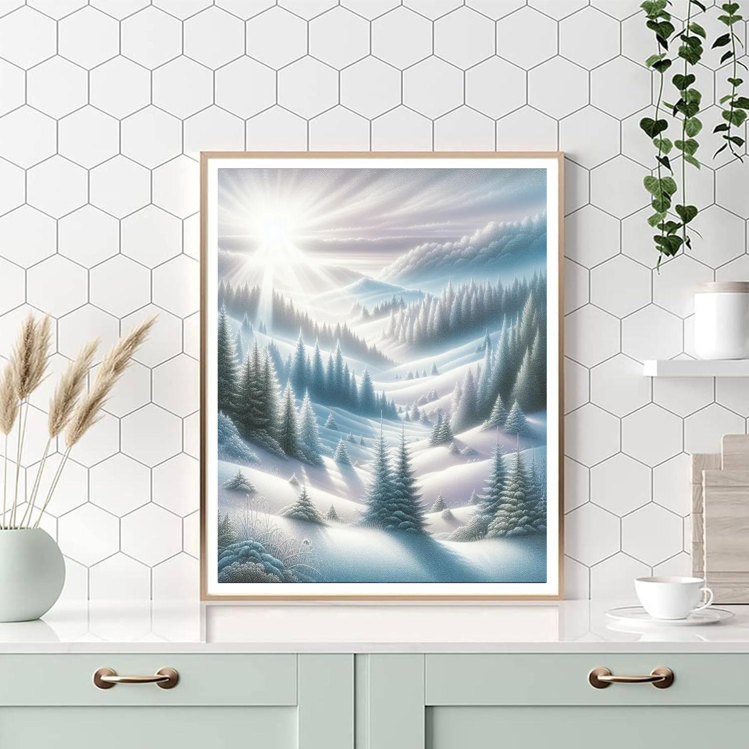 Frosted Winter Landscape Paint By Number