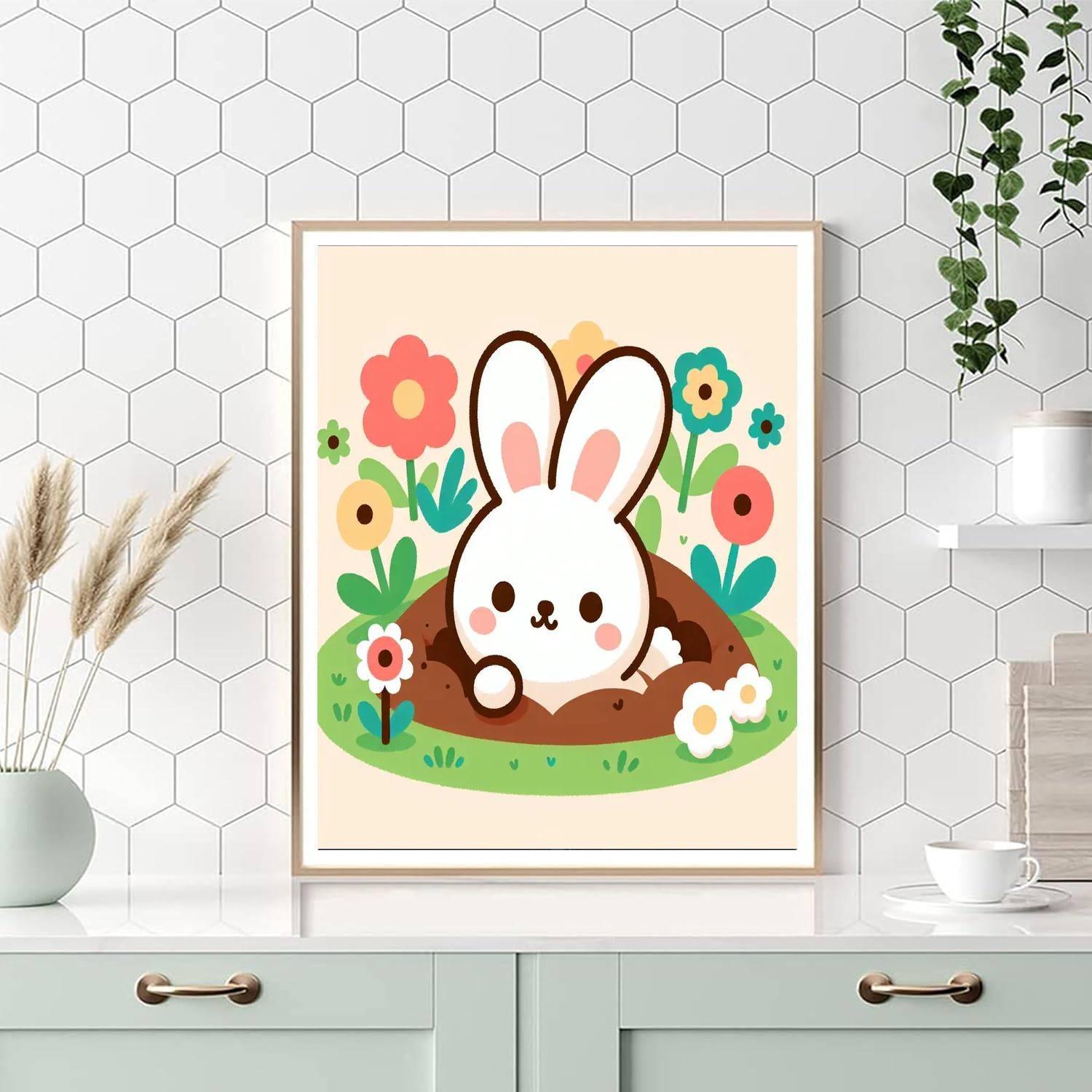 Cuddly Bunny Burrow Paint By Number