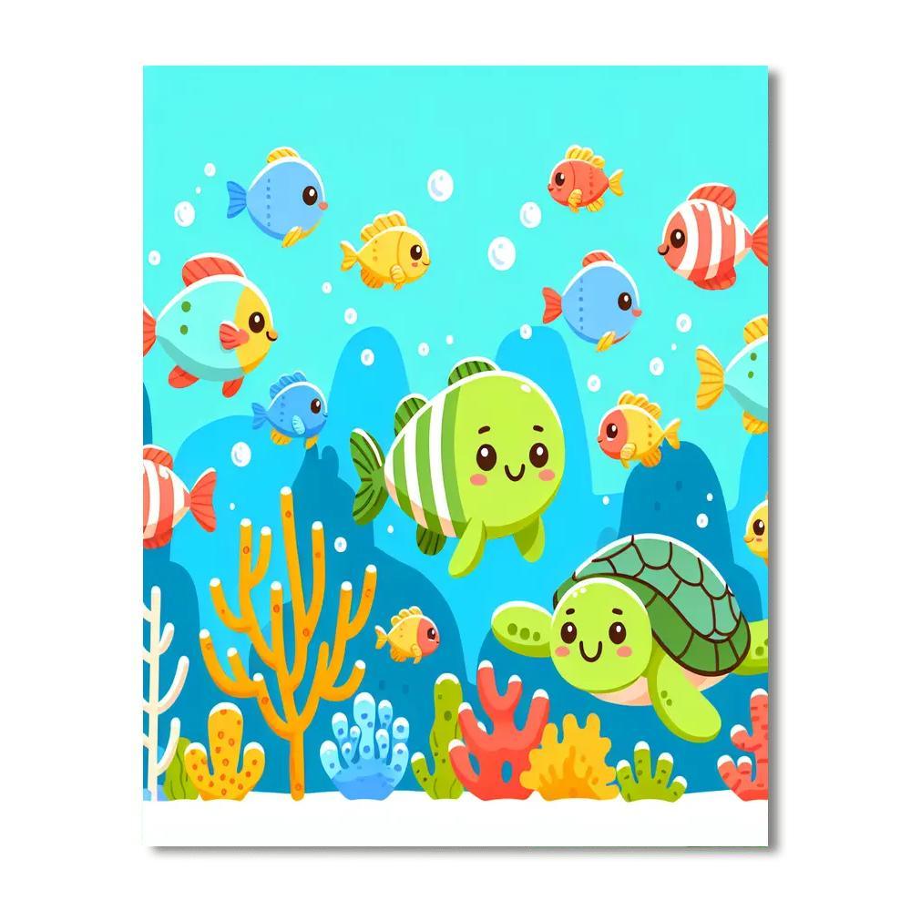 Whimsical Underwater Friends Painting By Numbers Kit