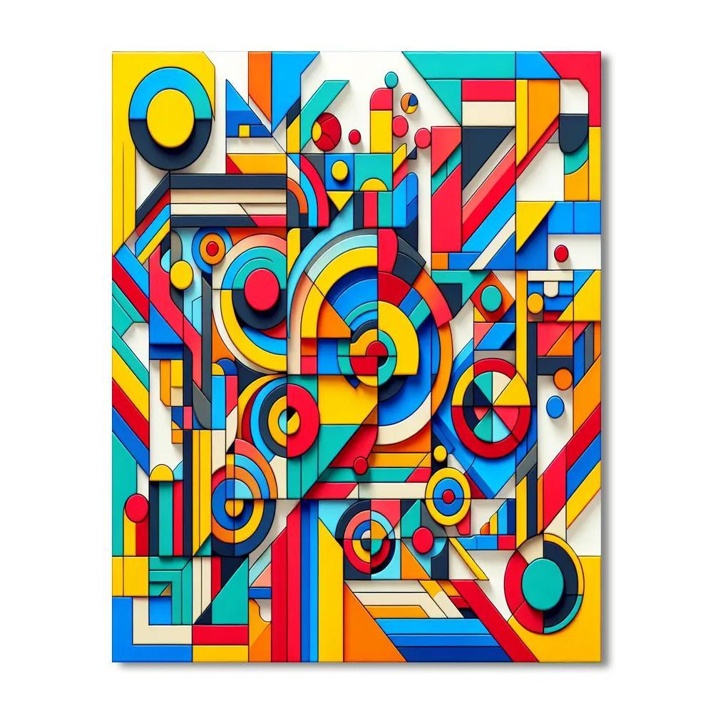 Funky Geometric Shapes Numbered Painting Kits