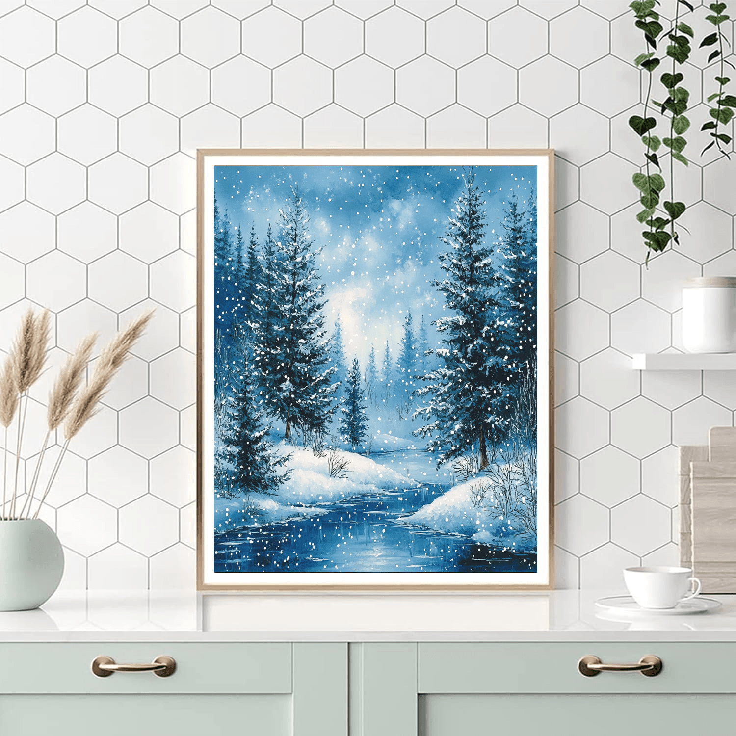 Bob Ross Inspired Winter Wonderland Serenity  Painting By Numbers Kit