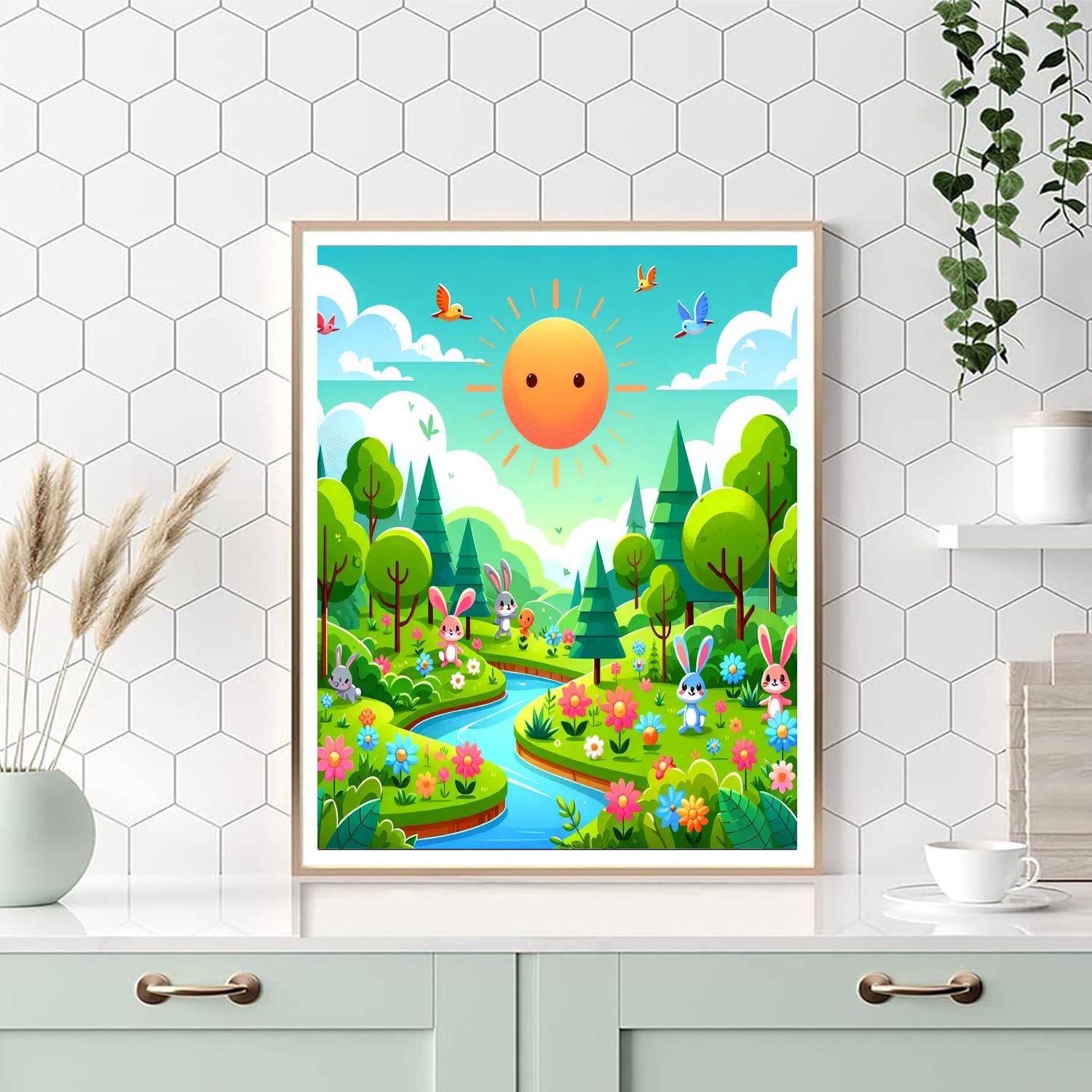 Joyful Nature Scene Numbered Painting Kits