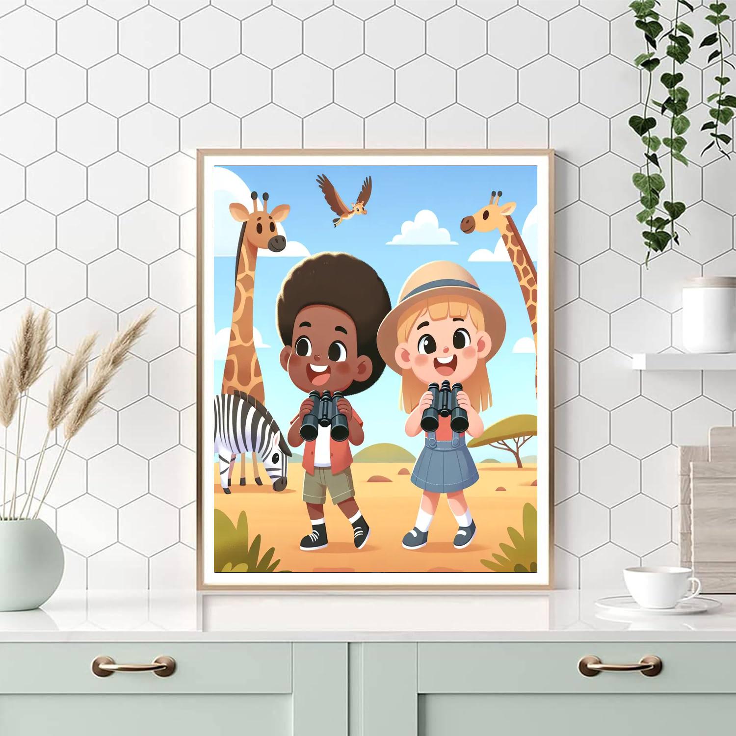 Sunlit Safari Adventure Numbered Painting Kits