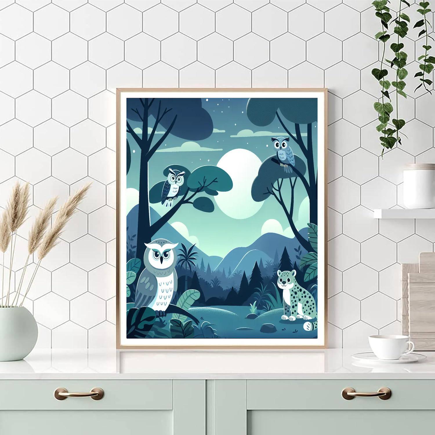 Magical Moonlight Safari Painting By Numbers Kit