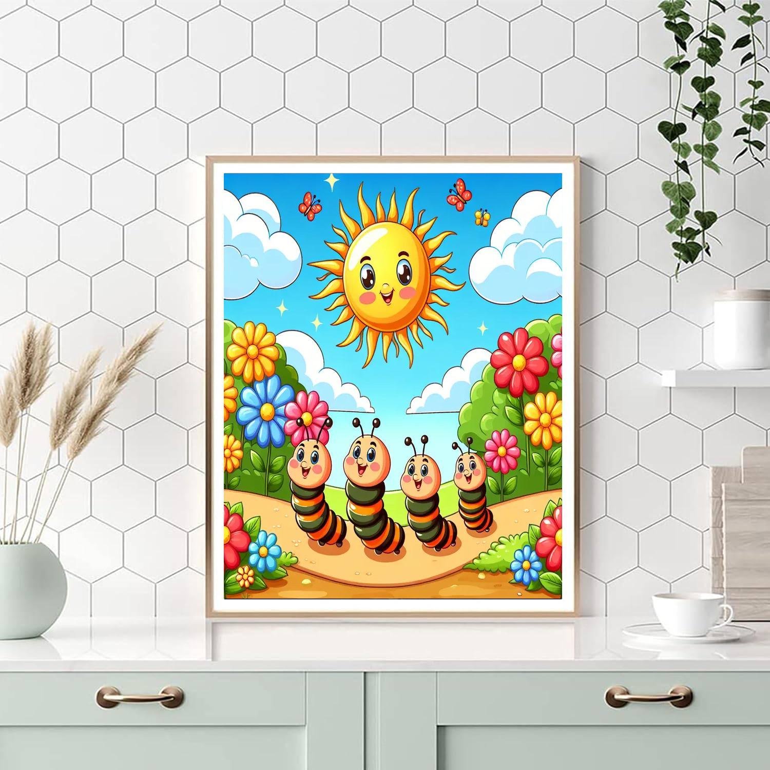 Cheery Caterpillar Parade Paint By Number