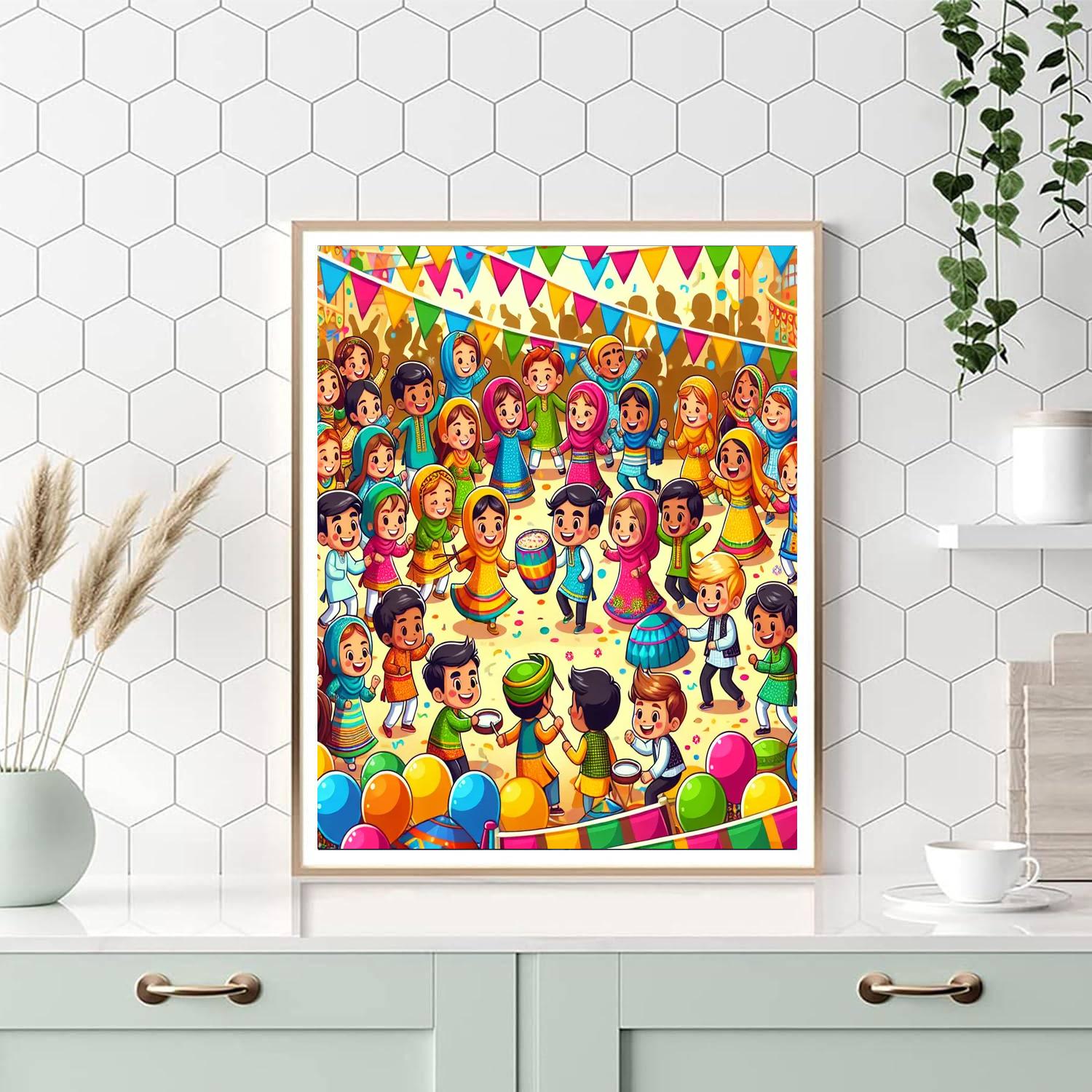 Festival Of Colors And Joy Number Painting