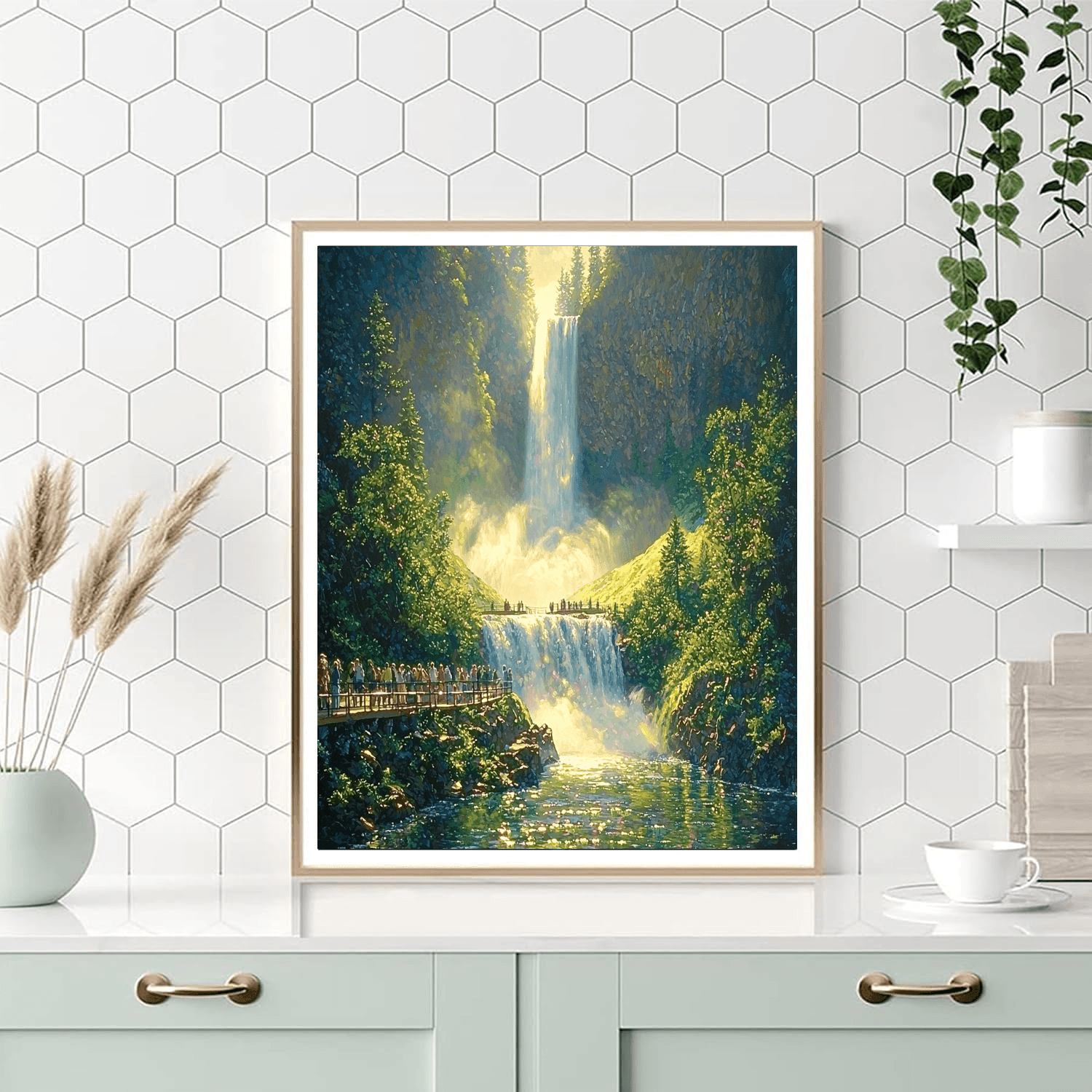 Oregon's Multnomah Falls DIY Paint By Numbers